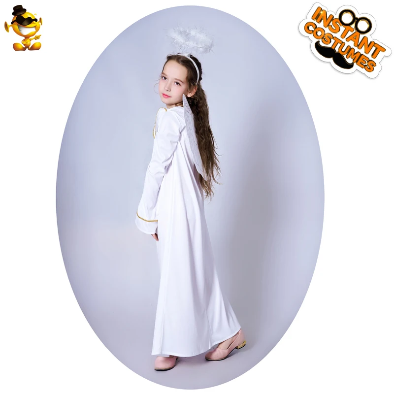 DSPLAY/ стиль, костюм ангела для девочек, детское белое нарядное платье на Хэллоуин, костюмы для рождественской вечеринки для девочек
