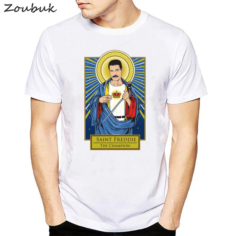 

Freddie Mercury t shirt men The Queen Band funny harajuku t-shirt Hip Hop summer tops white tee casual Short Sleeve Hipster