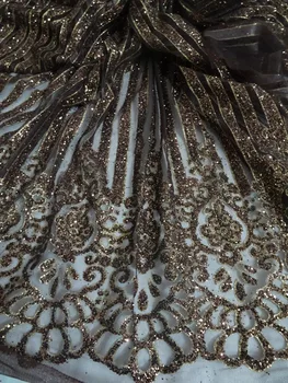 

Pretty design glued Glitter Fabric yaking-418 Shinning glitter for Party or wedding Dress