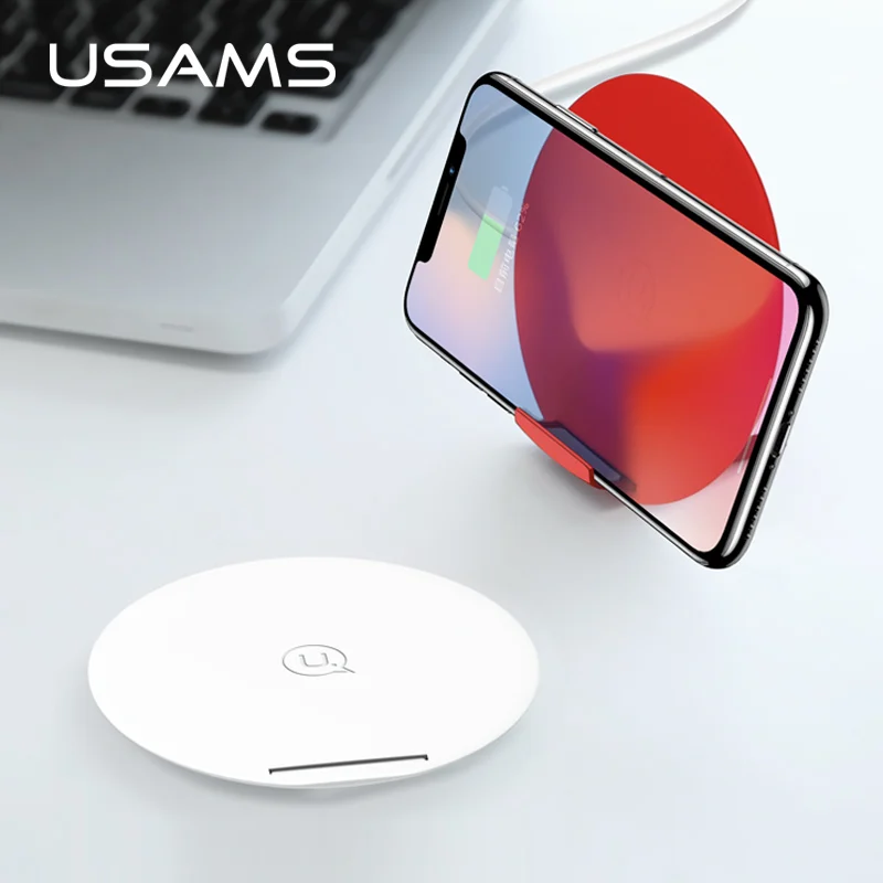 QI Беспроводное зарядное устройство для iPhone X 10 8 USAMS Быстрая зарядка samsung Note S9