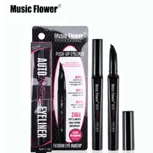 Макияж марки Music Flower автоматически вращается Черная Подводка для глаз Водонепроницаемый прочного Цветущий 1,4 г