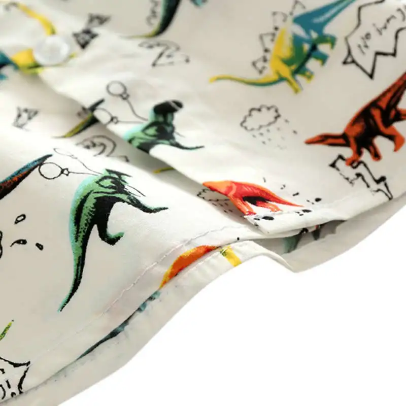 2019 Открытая летняя обувь для маленьких мальчиков рубашка с изображением динозавра Повседневное мультфильм дикие с короткими рукавами