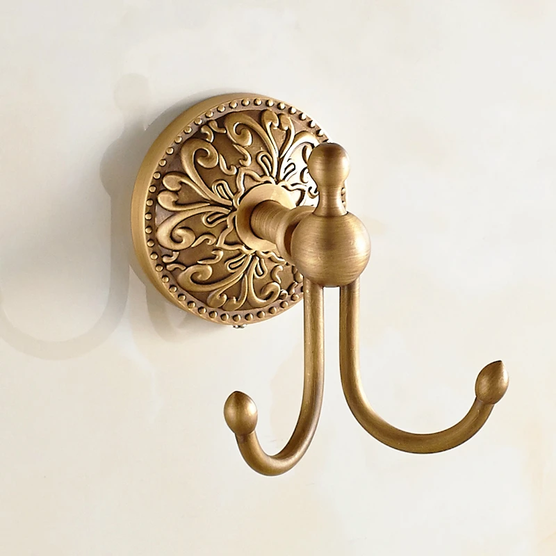 Antique Unique European Bronze Brass Clothes Hook Copper Brushed Robe