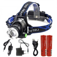 500 люменов Led Leadlamp XM-L T6/L2 Led фары фонарь 4 режима Водонепроницаемый фонарь с 18650 зарядным устройством