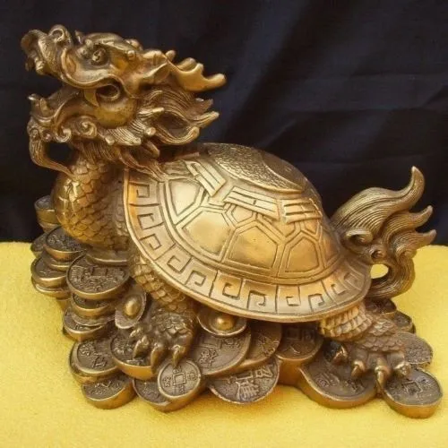 

Copper Brass CHINESE crafts decoration collectable Chinese dragon turtle Archaic brass lucky statue