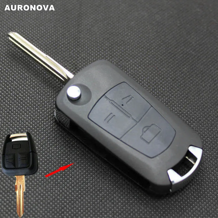 

AURONOVA New Upgrade Folding Key Shell for Opel Vectra Corsa 3 Buttons Remote Car Key Case Right Groove Blade
