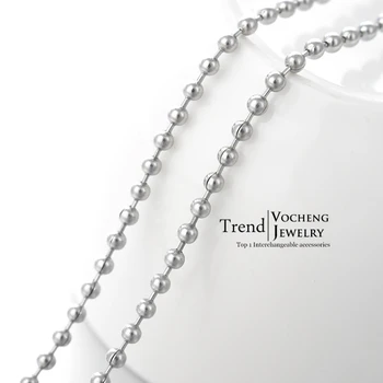 

10pcs/lot Vocheng 60cm Silver Stainless Steel Beads Chain Fadeless Necklace Accessoies VC-020*10 Free Shipping