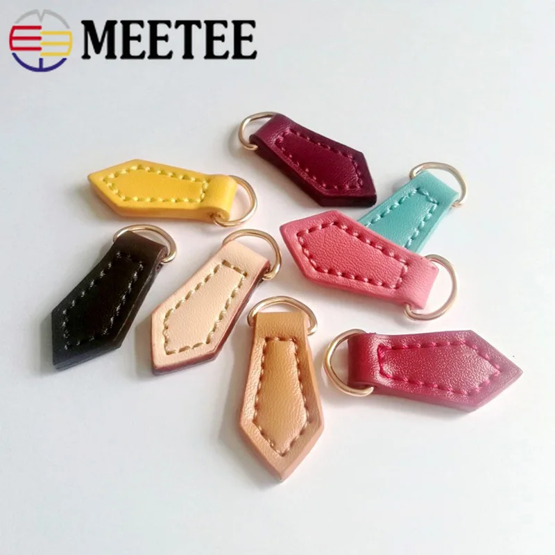 Meetee 10 шт. 1 5*4 см Кожаный Съемник на молнии замок головка сделай сам одежда ручной