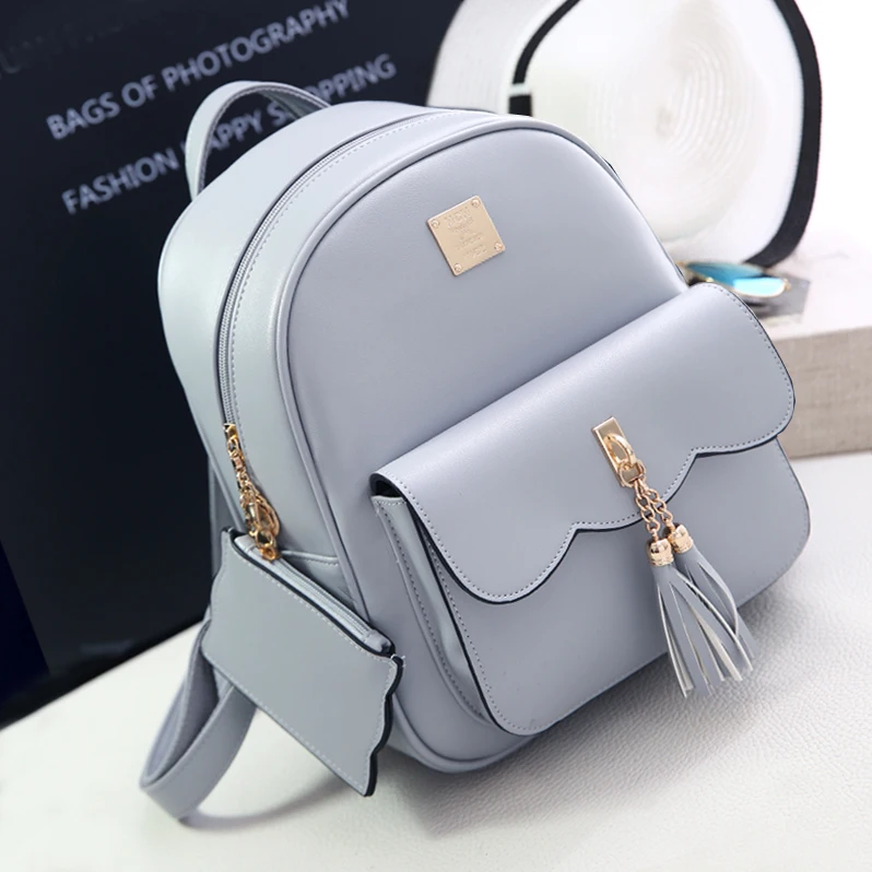 

Madonno Brand Women Backpack Solid Color Softback Zipper Leather Backpack School Bags Mochilas Mujer TBG032