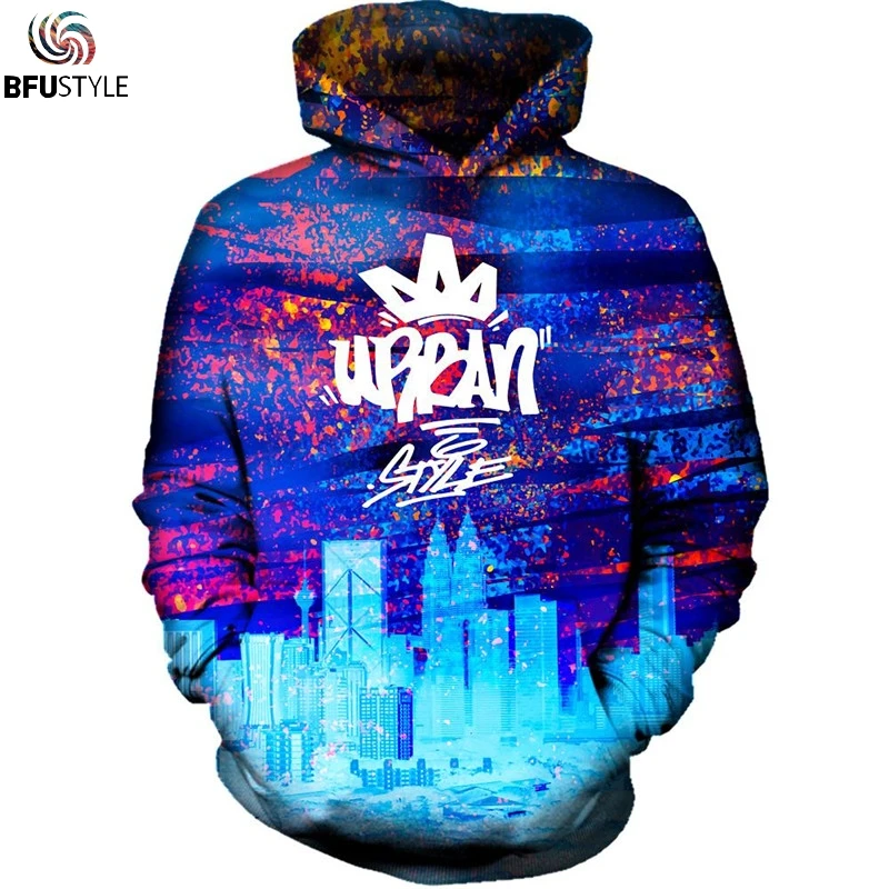 

Urban Life Hoodie Hip Hop Streetwear 3D Fleece Hoody Plus Size Clothing 2019 New Autumn Winter Hooded Sweatshirt Pullover Tops
