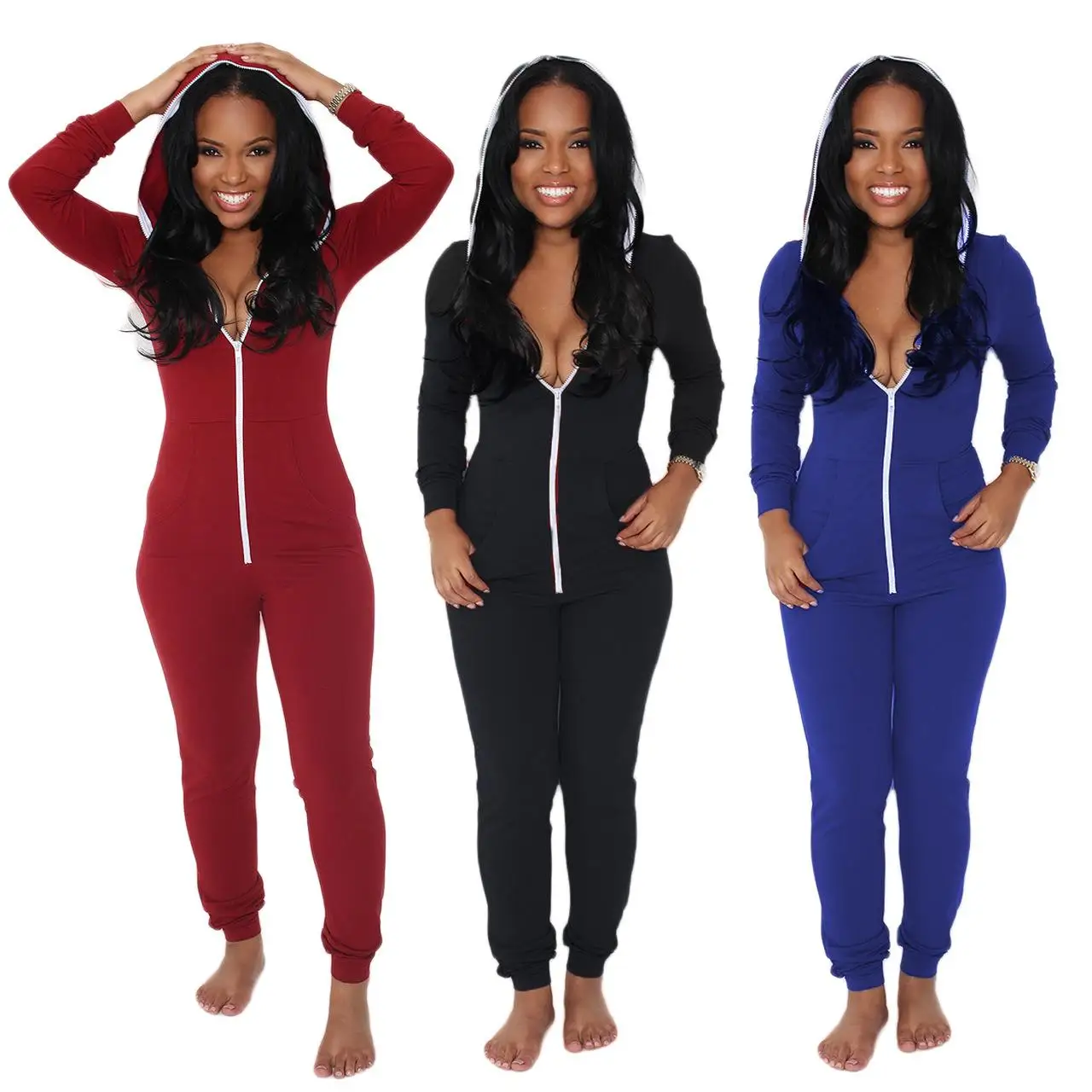 womens hooded jumpsuit