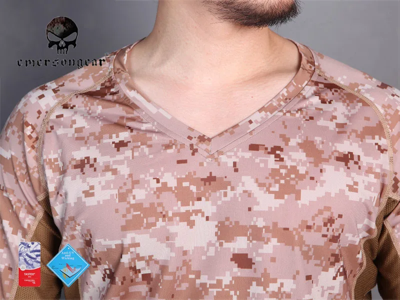 EMERSON впитывающая пот футболка Кожа плотный базовый слой камуфляж рубашки для бега дышащий короткий рукав AOR1 EM9167AOR1