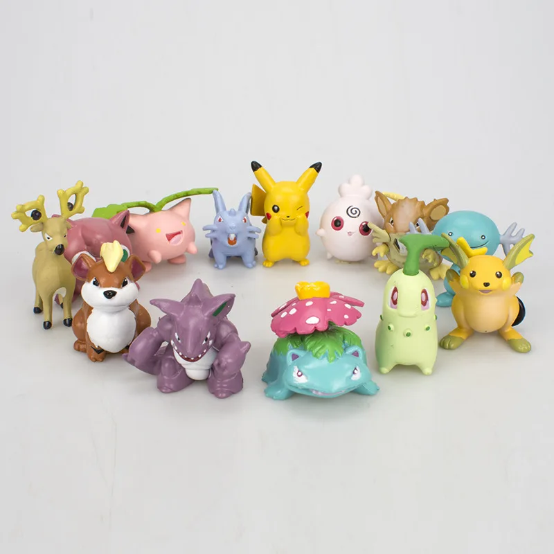

Hot toys13 Pieces/set pikachued Venusaur pokemones Anime Action Figure figura For Children Toys