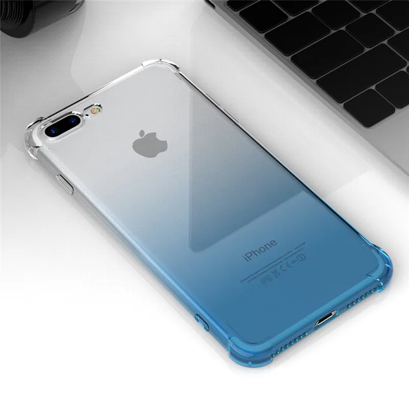 

Oppselve Luxury Case For iPhone X 10 Capinhas Gradient Color Ultra Thin Clear Soft TPU Silicone Cover Case For iPhonX Coque Capa