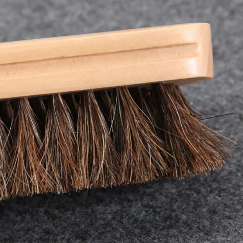 100% Genuine Horsehair Leather Bristles Car Detailing Polishing Buffing Brush Solid Wood Car Cleaning Brush car wash brush