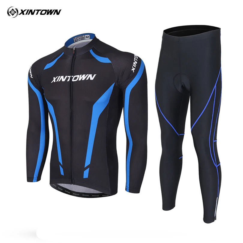 

XINTOWN Team MTB Riding Cycling Clothing Set Autumn Breathable Bicycle Wear Long Sleeve MTB Bike Jersey Ropa Ciclismo Maillot