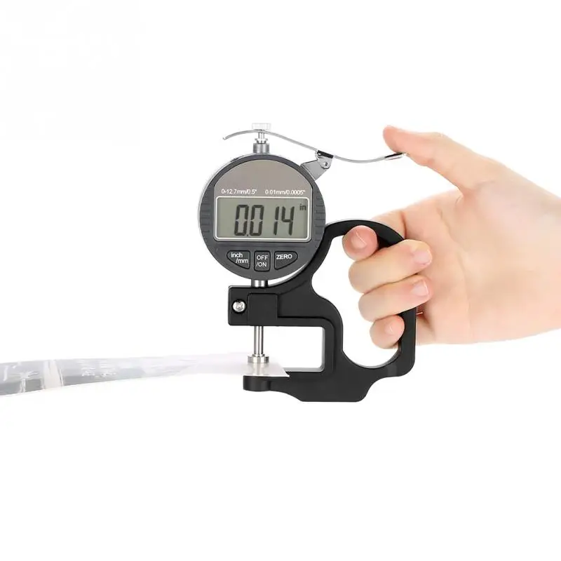 

LCD Digital Display Thickness Meter Gauge Paper Leather Cloth Thickness Gauge Range 0-12.7mm Measuring Tool 0.01mm Best Offer