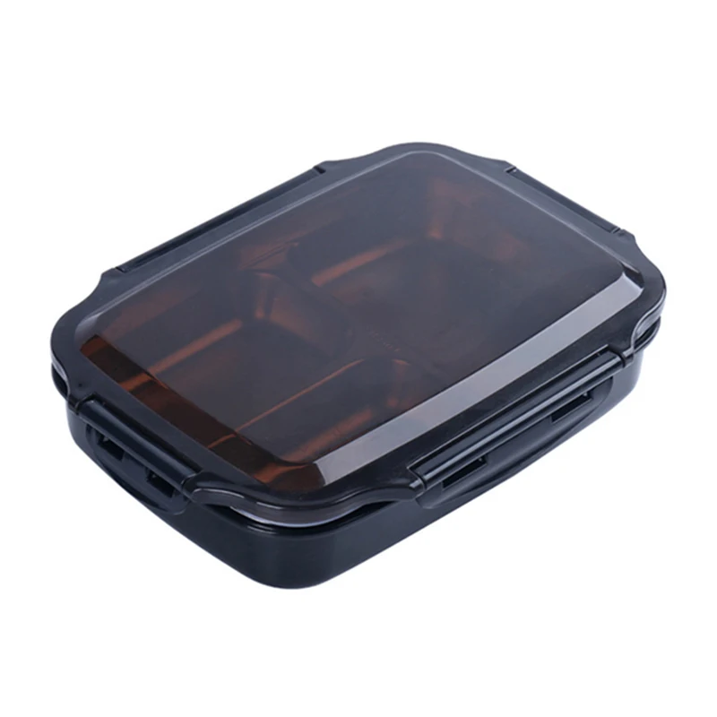 MeyJig Ланч-бокс из нержавеющей стали большой емкости контейнер для еды Подогрев воды портативный Dinne Bento box для пикника офиса школы - Цвет: Черный
