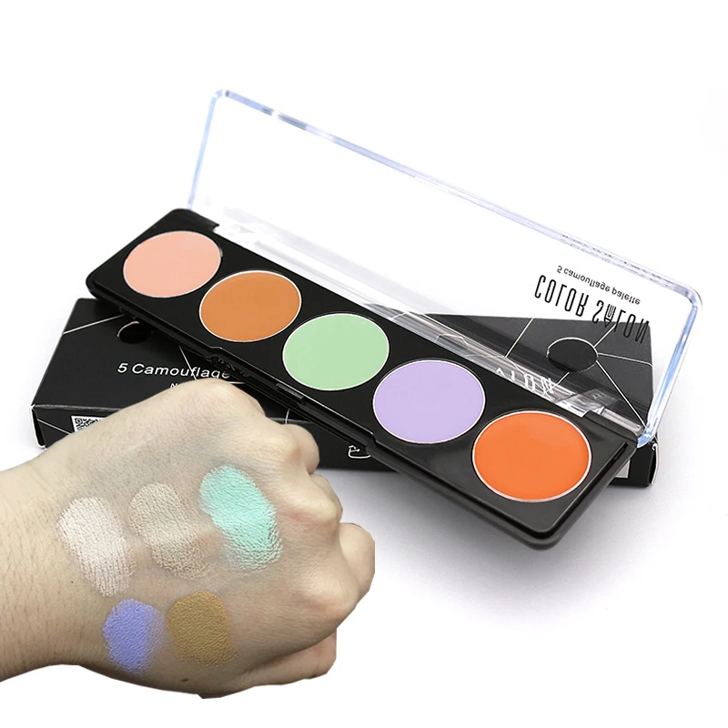 

Color Salon green corrector cover Concealer 5 colors Face Cream Palettes Matte oil control face eyes Contouring concealer cream