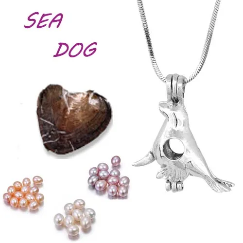 

1 Set New Style Pearl Cage Pendant Sea Dog/Monster/Monkey/Giraffe/Tiger Animal Shape Fashion Jewelry (Necklace+Oyster)PO85