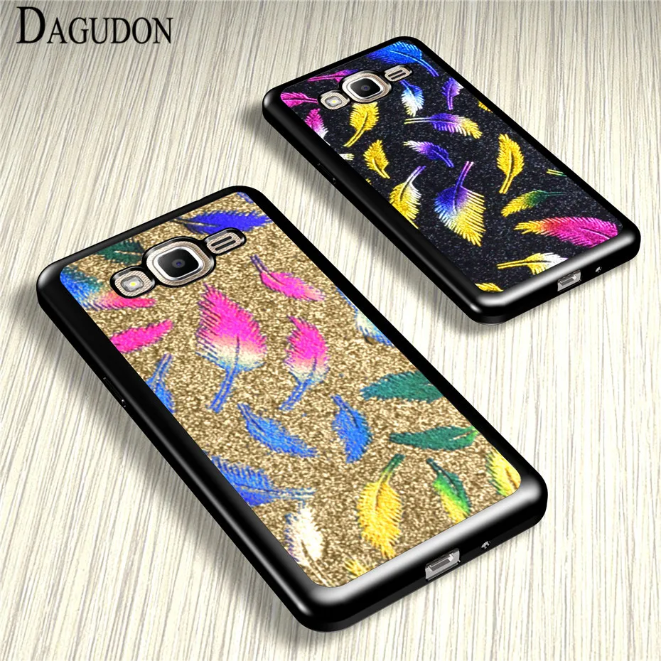 DAGUDON чехол для samsung Galaxy grand prime Мягкий ТПУ телефона G530 G531 G530H G531F блестящие перья |