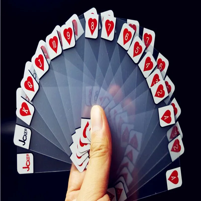2019 New Waterproof Foldable Plastic Poker Cards Matte Four-character Transparent Crystal Poker Playing Cards High Quality Gift