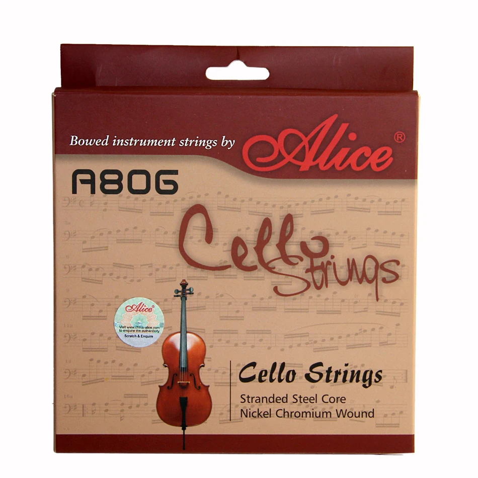 LIMITED Alice A806 Nickel Chromium Wound Viola cello String Stranded Steel Core Nickel Chromium Wound Nickel Plated Ball End
