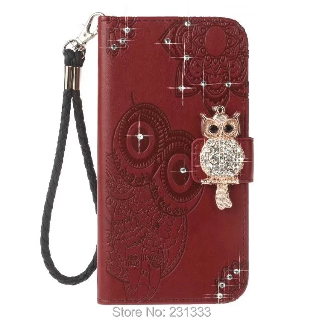 

Diamond OWL Strap Wallet Leather Pouch Case For Samsung Note 10 Pro S10 5G A60 A80 Huawei P20 Lite 2019 P Smart Z Stand Skin 1PC