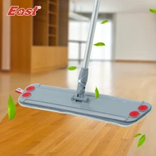 East Trapezoid Flat Mop Telescopic with microfiber cloth can clip towel for home floor kitchen living room cleaning tools