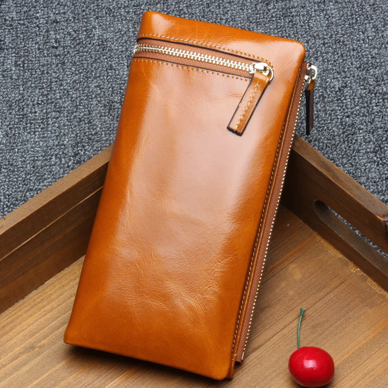 

Fashion Women wallet 100% Genuine Leather Purse Fashion leather ladies purse in the first layer of leather zipper female wallet