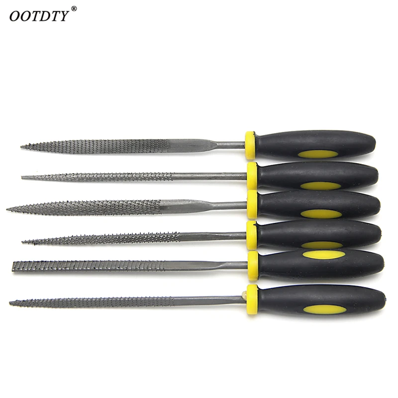 

OOTDTY 6Pcs 140mm Mini Metal Filing Rasp Needle File Wood Tools Hand Woodworking