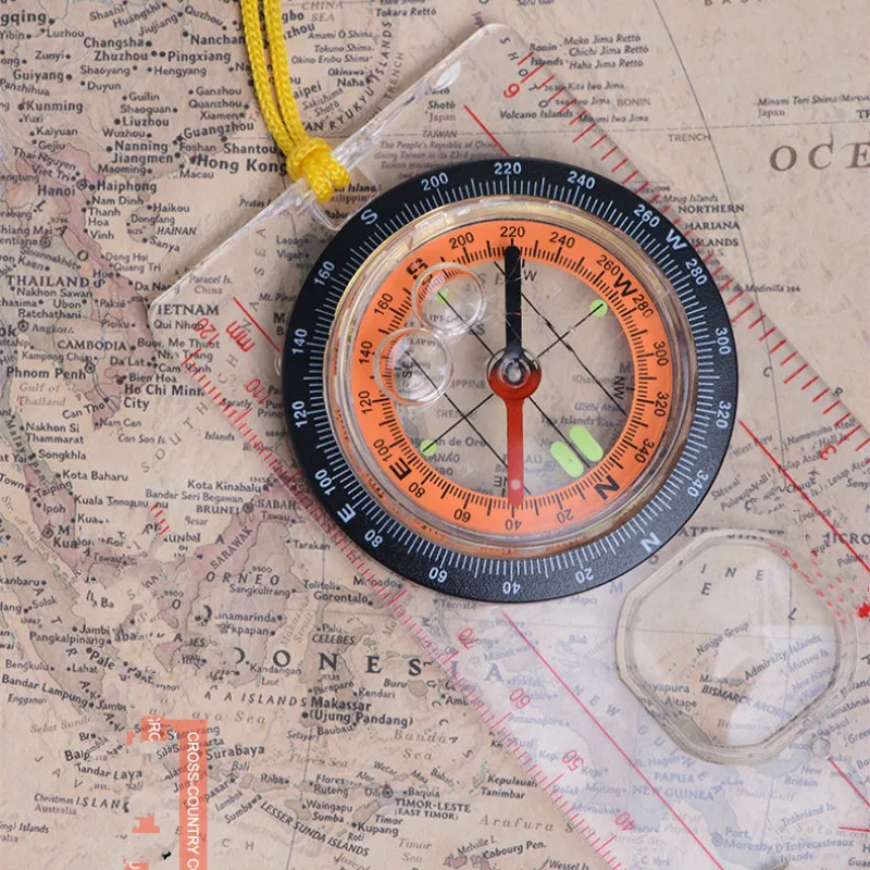 Multi-Function Pointer Compasses Ruler Magnifier Protractor Compasses Universal for Outdoor Camping Hiking Adventure Gifts Multi-Function Pointer Compasses Ruler Magnifier Protractor Compasses Universal for Outdoor Camping Hiking Adventure Gifts