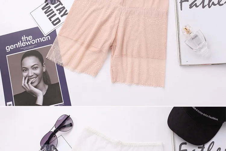 Lace Safety Short Pants Summer Ice Silk Female Boyshorts Underwear Middle Waist Seamless Shorts Pants for Women (23)