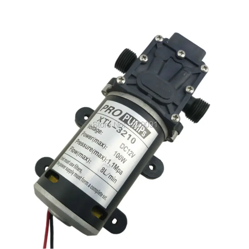

8L/min 100W dc 12v 24 water pump high pressure self priming small electric diaphragm liquid pump return valve type