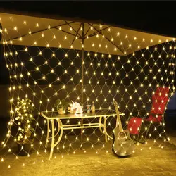Водонепроницаемый сеточку свет шнура 3 м x 2 м Web 204 Led Фея для Рождество Свадебная вечеринка Рождество открытый украшения