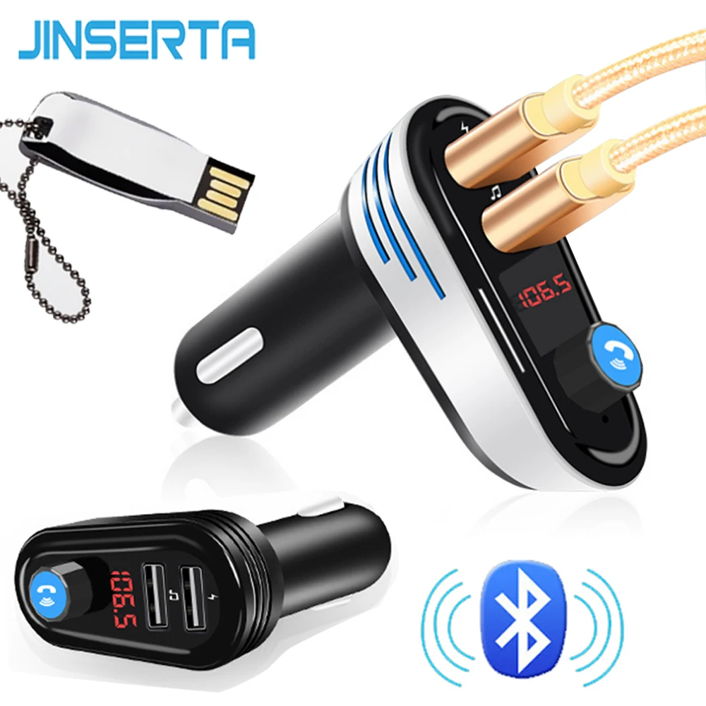 JINSERTA USB Pen Drive music player Bluetooth FM Transmitter Car Kit