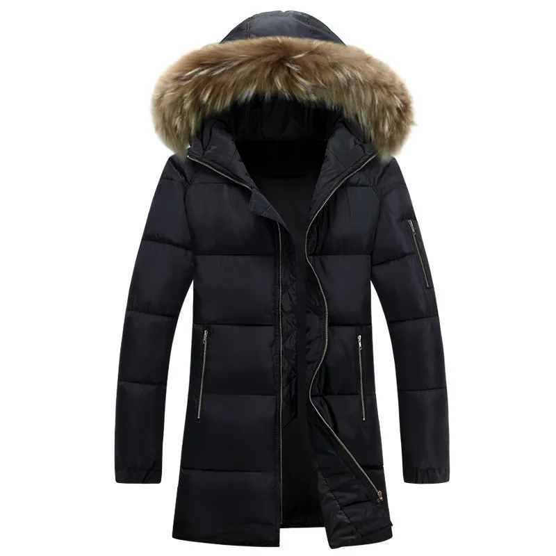 Sombrero De Moda Cremallera Largo Y Capucha Hombres gris Bolsillos Desmontable Chaquetas Grueso azul Caliente Cazadoras Abrigo Piel Con Abrigos Los Negro xxZ1E4