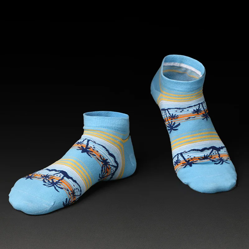 1 пара Для мужчин дышащие носки хлопковые носки Invible лодка носки дезодорант с кокосовой пальмы жаккард модное Приморский Стиль