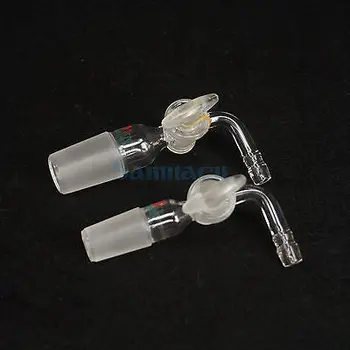 

14/23 19/26 24/29 29/32 Joint Lab Glass 90 Degree Adapter With Stopcock Ware