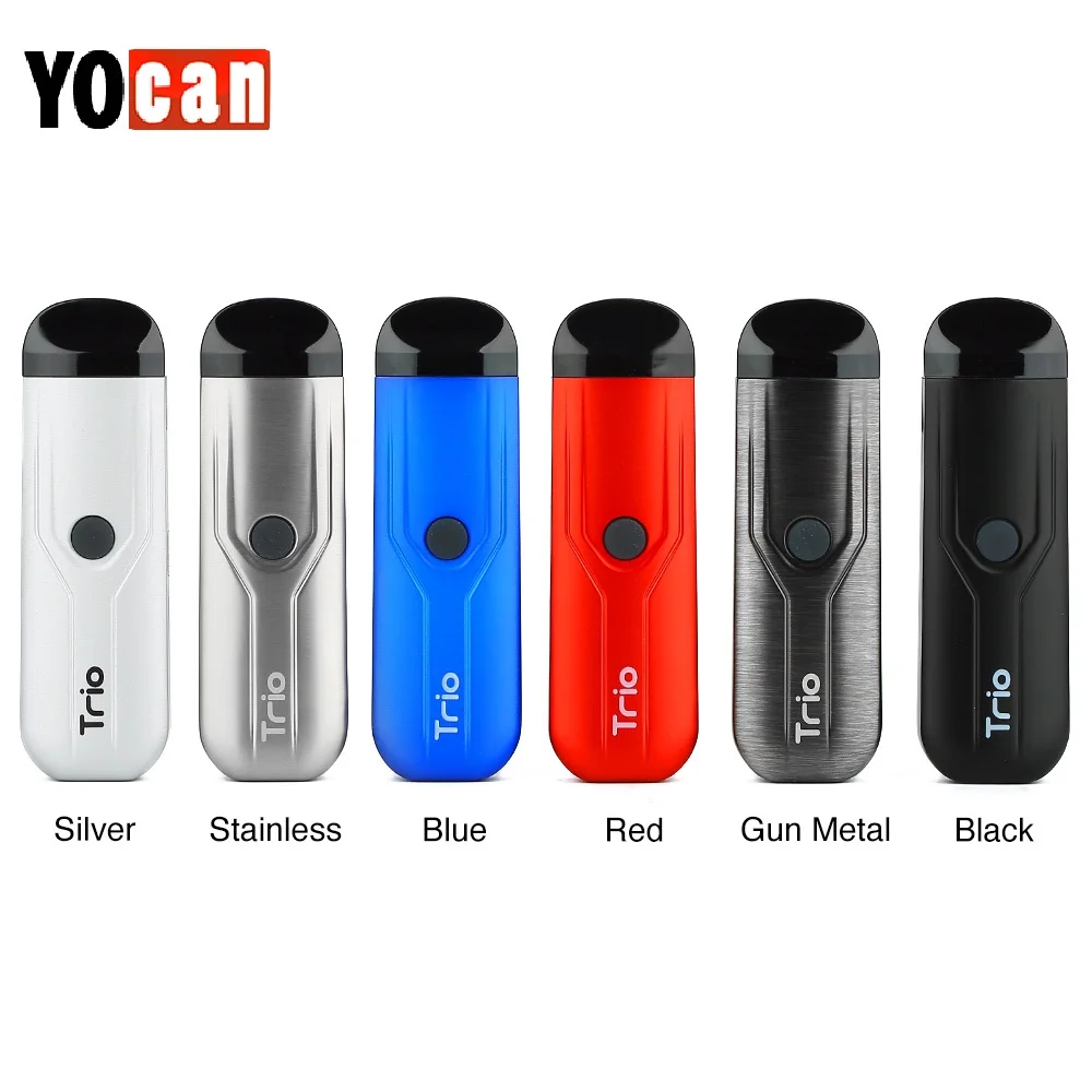 

New Yocan Trio Pod Vape Kit 500mAh Battery Ceramic Coil & 1.0ml Pod 3-in-1 Pod system Vape Kit VS Drag Nano/ Mininit/ pal 2