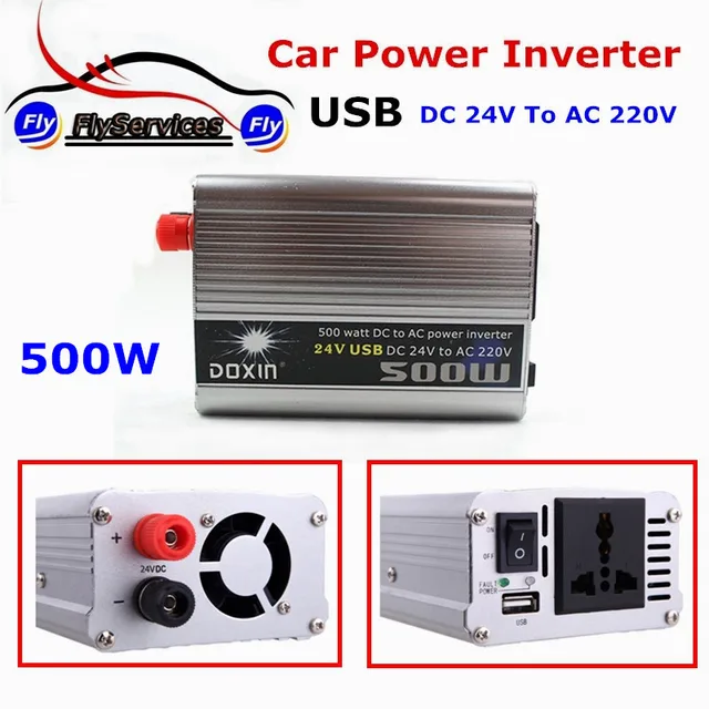 Universal Car Battery Charger 500 Watt Car Power Inverter 500W DC 24V