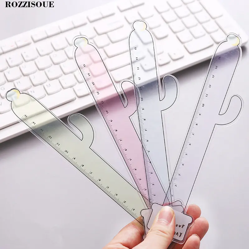 

Transparent Ruler Cactus Straight Cute Ruler 15 Cm Measure Righello Study Drawing Student Stationery School Office Supply Gift