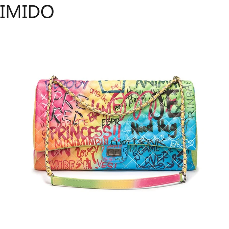 

IMIDO Chain Bags 2019 New Luxury Women Bags Designer Shoulder Bags Fashion Large Travel Brand Crossbady Women Bag Sac A Main