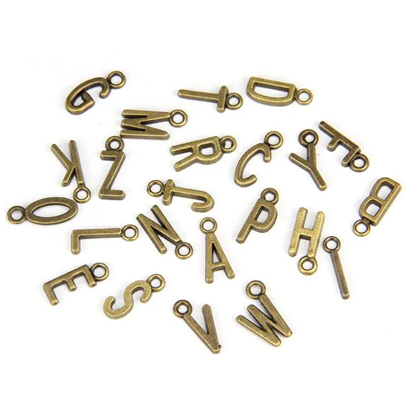 

78pcs/3sets Antique Silver Bronze Letters Alphabet Charms Pendants for Necklace Bracelet DIY Jewelry Making Finding Z295