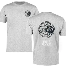 Мужская футболка Игра престолов таргариен огонь и кровь Летняя мужская футболка с коротким рукавом хлопок мужские футболки повседневные топы тройники