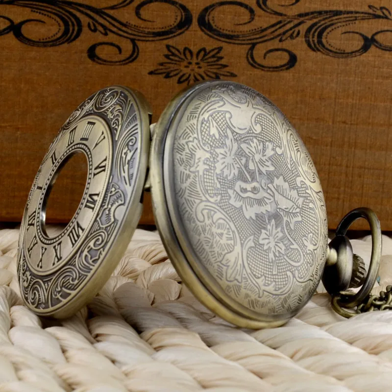 Ретро Бронзовый Сова лица кварцевые цепочки для карманных часов под старину Мужская подвеска часы с ожерельем подарок