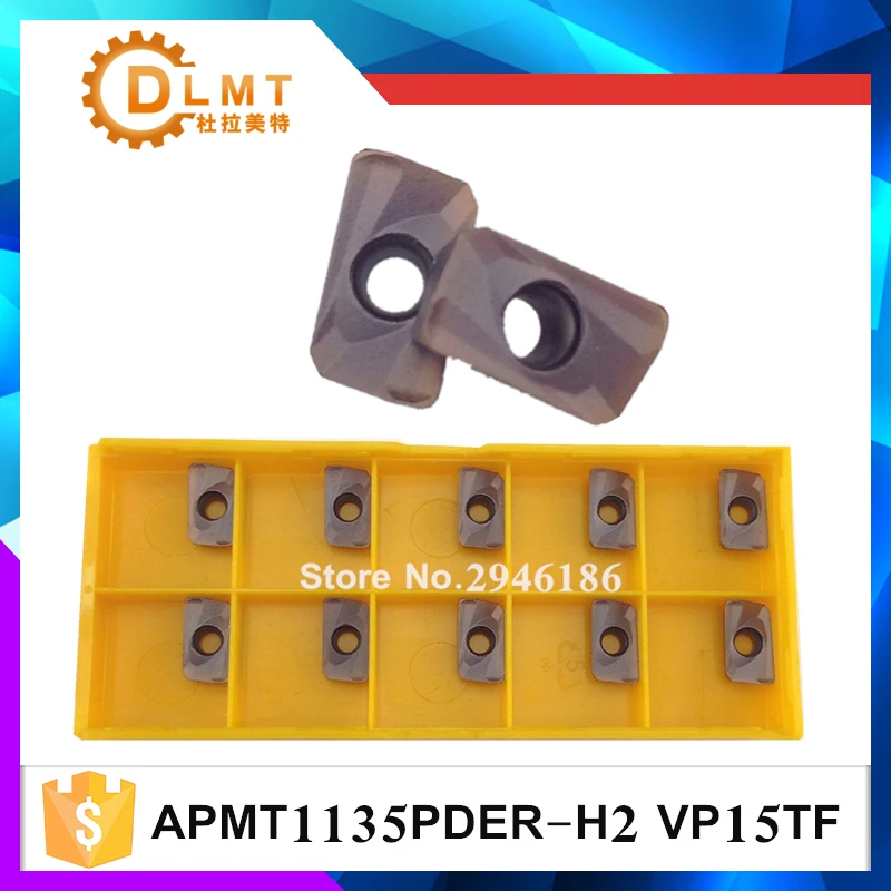 10 шт. APMT1135PDER H2 VP15TF APMT1135PDER M2 VP15TF карбидная вставка индексируемое фрезерование вставка