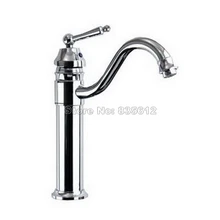 Современный кухонный кран из хромированной латуни бортике раковина смеситель для кухни носик/одной ручкой смесители Wnf207