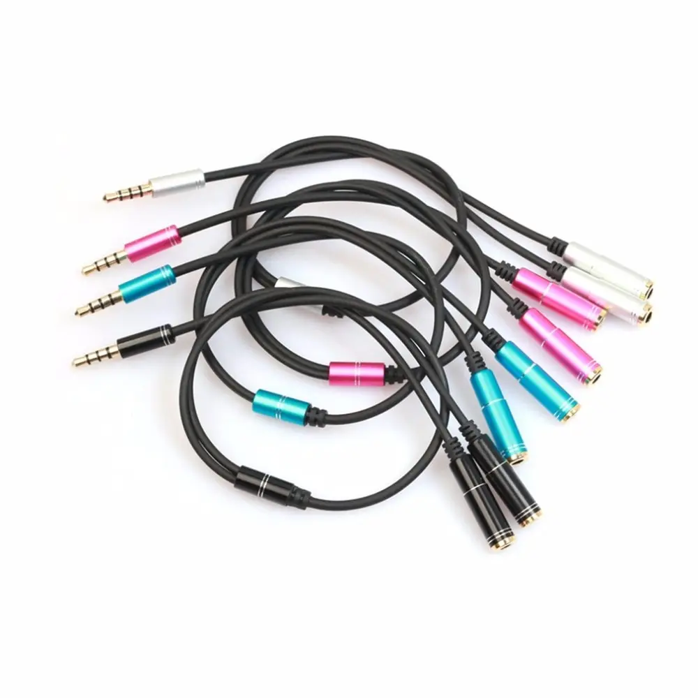 

3.5mm Audio Stereo Cable Y Splitter Cable 1 Male to 2 Port Female AUX Cable for Earphone Headset Splitter Adapter 4 Colors