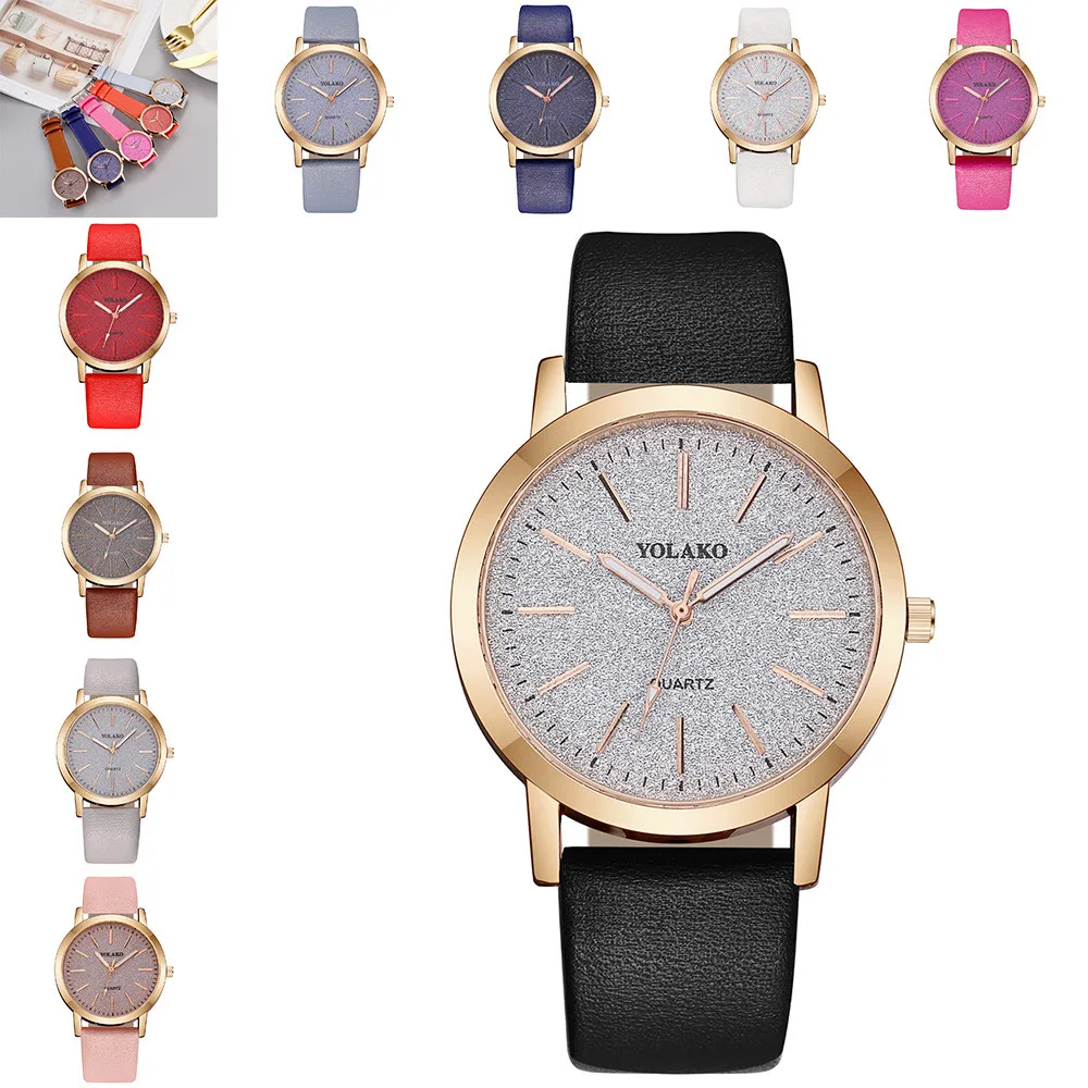 Relogiio feminino reloj mujer YOLAKO Женские повседневные кварцевые часы с кожаным ремешком звездное небо аналоговые наручные часы женские часы